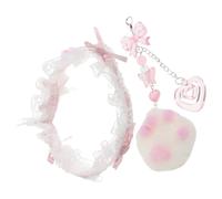 Beaupretty Snap Strap Reduces Hand Fatigue Cute for Mechanical Keyboards Lace with Cat Paw Bowknot Charm, Easy DIY Installation Decorative Ribbon for Computer Desk and Gaming