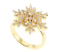 Beaupretty Snowflake Adjustable Open Ring for Women Dazzling Zirconia Jewelry Unique Rotating Design for Weddings Parties and Daily Wear Versatile Accessory for Every Occasion
