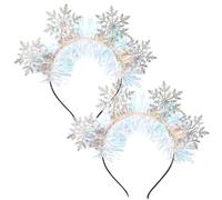 Beaupretty Snowflake Headband Christmas Snowflake Head Boppers Glitter Headband Xmas Costume Props for Holiday
