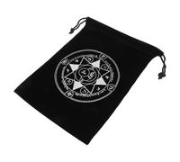 Beaupretty Soft Fabric Tarot Card Drawstring Bag Mini Pouch for Divination Tools Secure Storage with Easy Open Closure Elegant Black Sack for Tarot Cards and Dice Organizer for Party Favors