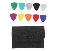 Beaupretty Soft Ukulele Felt Picks Set with Felt Holder Bag Heart-shaped Triangular Picks for String Instruments, for Music Practice Acoustic Performances