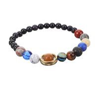 Beaupretty Solar System Beaded Bracelet for Women Sturdy Wristband with Galaxy Star Beads Solar System Design Stretch Bracelet for Girlfriend Elegant Universe Jewelry Gift