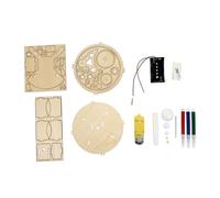 Beaupretty Solar System Puzzle DIY Sun Earth Moon Orbital Model Kit for Educational Astronomical Planetarium with Rotatable Handle and Watercolor Pens