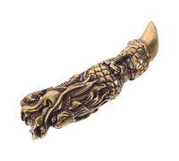 Beaupretty Solid Brass Dragon Head Ornament with Auspicious Symbolism and Protection Features, Vintage Chinese Mythology Figurine for Feng Shui Office Desk Or Shelf Display