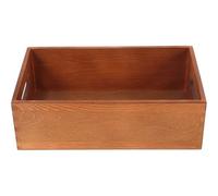 Beaupretty Solid Wood Desktop Box with Handles for Tabletop Storage | Wooden Storage Basket, Open Top Design, Compact Footprint, for Office Desks and Dresser Tops