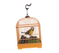 Beaupretty Sound Activated Realistic Birdcage with Chirping Sounds and Movement Battery Operated Interactive Bird Decor for Desktop Lifelike Cage Design for Home and Office Decoration
