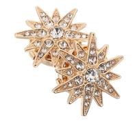 Beaupretty Sparkly Rhinestone Button Covers Six-pointed Star Shape Embellishments for Shirts Jackets Blouses Versatile Detachable Stylish Accessories for Men Women