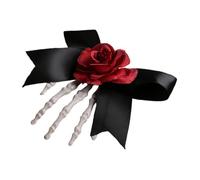 Beaupretty Spooky Halloween Hair Accessories Featuring Stylish Ghost Hand Bow Design Lightweight Barrette for Parties Cosplay and Themed Events