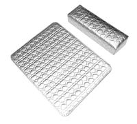 Beaupretty Square Silver Pu Leather Manicure Hand Pillow with Heart Pattern, Detachable Nail Salon Wrist Cushion for Professional Nail Art and Home Use