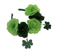 Beaupretty St Patrick's Day Shamrock Headband for Women Lightweight Rose Flower Hair Accessory Party Supply Stylish Festival Headbands Adults Hairband