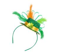 Beaupretty St Patrick's Day Shamrock Headband with Feathered Hat Festive Hair Accessory for Party Decorations and Celebration Fun St Paddy's Day Photo Prop for Women