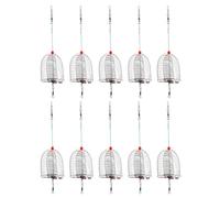 Beaupretty Stainless Steel Fishing Bait Cage 10 Pcs Carp Feeder | Easy to Carry, Welded Mesh Structure, Silver Finish, Light Weight Build, Practical Use for Enthusiasts