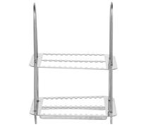 Beaupretty Stainless Steel Microscope Slide Holder 26-position Slide Rack with Handle for Laboratory and School Use for Microbiology and Research