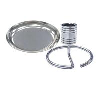 Beaupretty Stainless Steel Moxa Stick Holder with Round Ash Tray Durable Home Use Moxa Roll Rack for Spa Yoga Retreat Moxibustion Therapy Professional Ash Collector Base