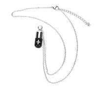 Beaupretty Stainless Steel Pill Shaped Ashes Necklace for Men Chain Urn Pendant for Memorial Keepsakes and Lightweight Neck Decor Storage Space for Pet Ashes and Special Mementos