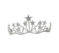 Beaupretty Star Shape Rhinestone Crown Headband Crystal Hair Accessory for Brides Bridal Wedding Women Elegant Headdress