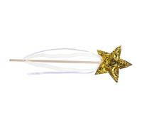 Beaupretty Star Shaped Fairy Wand with Ribbons Sparkly for Stage Performance Party Decoration Gold Fairy Stick for Halloween Themed Events