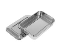 Beaupretty Sterilization Tray Lid Stainless Steel 9 Inch Square Sterilizer Box for Nail Art Tools Manicure Beauty Salon Instrument Storage