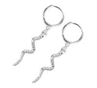 Beaupretty Sterling Silver Snake Shape Earrings for Women Fashionable White Gold Eardrops with Unique Design Daily Wear Jewelry Birthday Anniversary Christmas