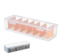 Beaupretty Storage Organiser with Lid and Removable Dividers Box Card Plastic Strong and Sturdy Trading Card Holder for Organizing in Games and Sports Collections