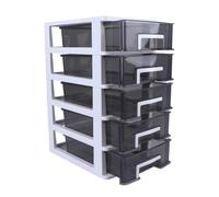 Beaupretty storage plastics cases Desktop Storage Box Five-Layer Drawer Type Closet with Transparent Drawers for Office Study and Living Room