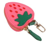 Beaupretty Strawberry Wallet for Women Cute Cartoon Mini Zipper Coin Purse Adorable Fruit Change Wallet for Travel Shopping Compact Durable PU Material Stylish Accessory for All Ages