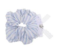 Beaupretty Striped Lace Hair Scrunchies for Women Elegant Elastic Hair Bands for Ponytails for Girls Charming Design Adorable Lace Trim