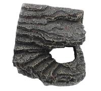 Beaupretty Sturdy Resin Reptile Hide Cave with Realistic Rock Design Natural Lizard Shelter and Snake Resting Hideout for Terrarium Aquarium Climbing and Tunneling Habitat Decor