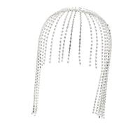 Beaupretty Sturdy Rhinestone Headpiece Long Tassel Headband with Sparkly Fringe Charms Elegant Bridal Headdress for Women Party Hair Accessories