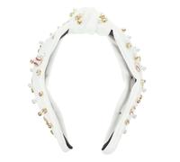 Beaupretty Stylish Knotted Hair Band with Pearl Decoration Wide Baseball Headband for Women Comfortable and Elegant Accessory for Any Occasion for Family and Friends