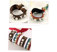 Beaupretty Stylish Pearl-Decorated Hair Bands 2 pcs Elastic Knotted Headbands in Rainbow Leopard Hair Ties for Ladies