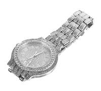 Beaupretty Stylish Rhinestone Quartz Wrist Watch for Women with Roman Numeral Dial Silver Strap Durable and Practical Ornament Holidays and Anniversaries