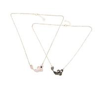 Beaupretty Tai Chi Koi Fish Couple Necklaces Matching Black White Pendant Jewelry for Girlfriend Boyfriend Stylish Friendship Charm Gift