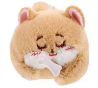 Beaupretty Tail Wagging Plush Dog Doll Keychain Cute Pull String Decorative Animal Pendant for Bags and Home Decor Birthday Gift for Women with Hanging Rope Brown Shiba Inu