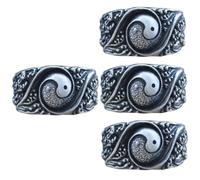 Beaupretty Taoism Copper Ring for Men Elegant Yin Design Unique Chinese Costume Accessory present for Birthdays Weddings and Festivals Aesthetic Statement Jewelry