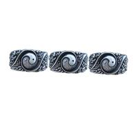 Beaupretty Taoism Copper Ring for Men Women Chinese Ring Statement Jewelry Unique Yin Design Birthdays Festivals Special Occasions
