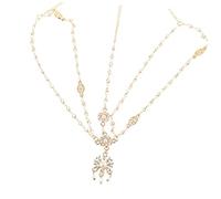 Beaupretty Tassel Pearl Flower Head Chain Headpiece for Women Unique Handmade Bridal Hair Accessory Charming Vintage Style for Weddings Birthdays and Special Occasions