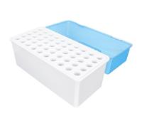 Beaupretty Test Tube Storage Box Plastic 50-hole Multi-hole Design with Rounded Corners Firm and Stable for Storage Easy to Transfer Test Tubes for Laboratory and Research Institute Use