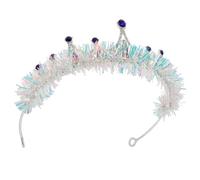 Beaupretty Tiara Alloy Princess Crown with Blue Rhinestones Sparkling Prom Tiara Featuring Ribbon Accessory Resistant to Fading for Weddings and Bride Decorations