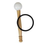 Beaupretty Tibetan Singing Bowl Mallet Set with Rubber Ring, Sturdy Wooden Handle Striker for Meditation and Sound Therapy, White Rubber-tipped Music Bowl Mallets, 2 Pieces
