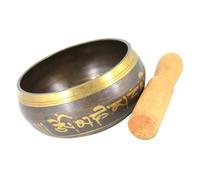 Beaupretty Tibetan Singing Bowl Meditation Music Bowl with Copper and Wood Design Table Ornament with Mallet for Temple and Bedroom Sacred Look for Buddhism Lovers