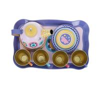 Beaupretty Tin Tea Set Plaything for Afternoon Tea Pretend Role Play Imitation Teapot and Cups for Boys and Creative Educational Gift