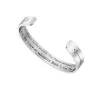Beaupretty Titanium Steel Motivational Bracelet Lightweight Cuff for Women Men Smooth Surface Open Bangle for Daily Wear Party Travel