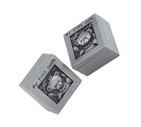 Beaupretty Tooth Holder Storage Box with Cartoon Bear Engraving Metal Memorial Organizer for Growing Records Keepsake Box for Teeth and First Haircut Collection