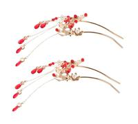 Beaupretty Traditional Chinese Hairpins with Fish Design Elegant Tassel Hair Accessories for Women Preserved Color for Hanfu and Cultural Celebrations