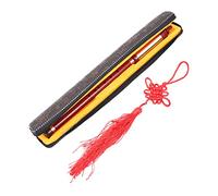 Beaupretty Traditional Chinese Vertical Bawu Set in Key with Storage Bag and Decorative Knot Dark Red Ethnic Wind Instrument for Beginners and Music Enthusiasts Portable Handmade National