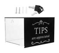 Beaupretty Transparent Acrylic Tip Jar with Lock Dustproof Money Donation Box for Cafes Bars Musicians Multi Use Coin Bank with Secure Slot Stylish Clear Container for Charity Events