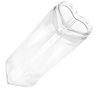 Beaupretty Transparent Heart-shaped Glass Flower Vase for Hydroponic Plants Decorative Desktop Tabletop Container with Fine Texture Compact Modern Nordic Style for Home Office Party Decor