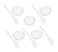 Beaupretty Transparent Thickened Salon Mask Bowls with White Mixing Sticks Multifunctional Facial Mask Mixing for Home and Professional Beauty Spa Use