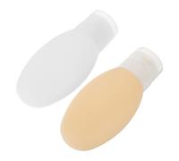 Beaupretty Travel Bottles Set 2pcs 100ml Silicone Squeezable Liquid Containers with Suction Cup for Toiletries Shampoo Lotion Refillable for Travel and Bathroom Use